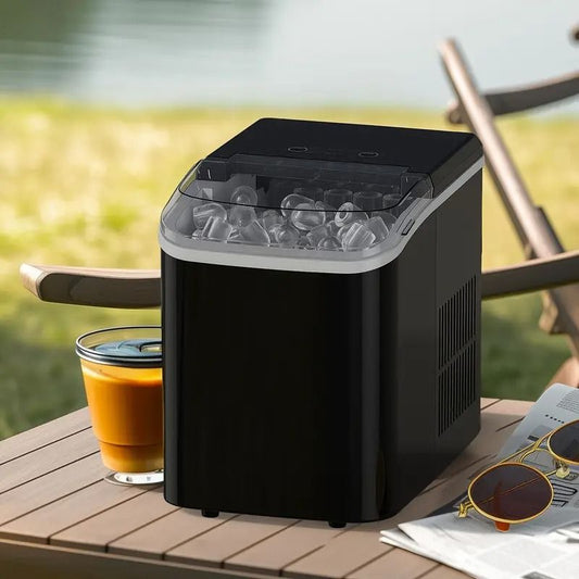 Portable Countertop Ice Maker with Ice Scoop, 9 Bullet Ice in 6 Mins,