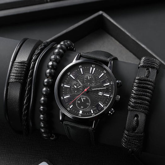 1pc Men's Nylon Business Watch Fashion Casual Round Hands Quartz Watch
