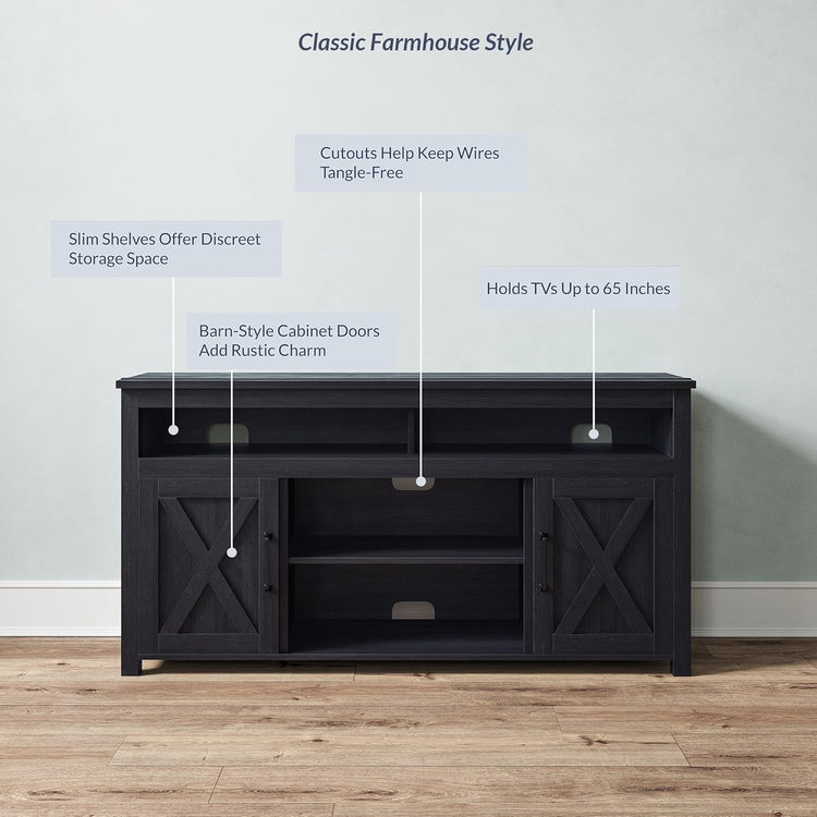 58 Inch TV Stand, Contemporary Entertainment Center for Tvs up to 65",