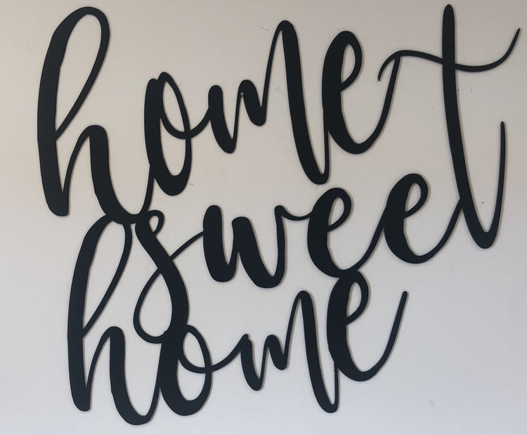 Home Sweet Home Cursive - Metal Wall Art