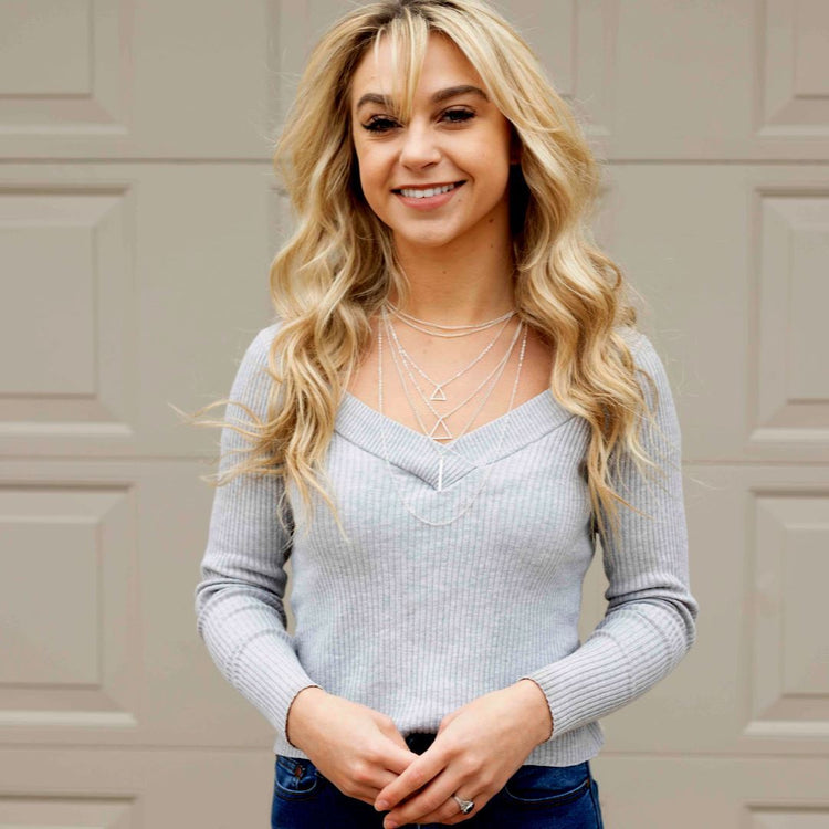 Double Triangle Multilayer Necklace